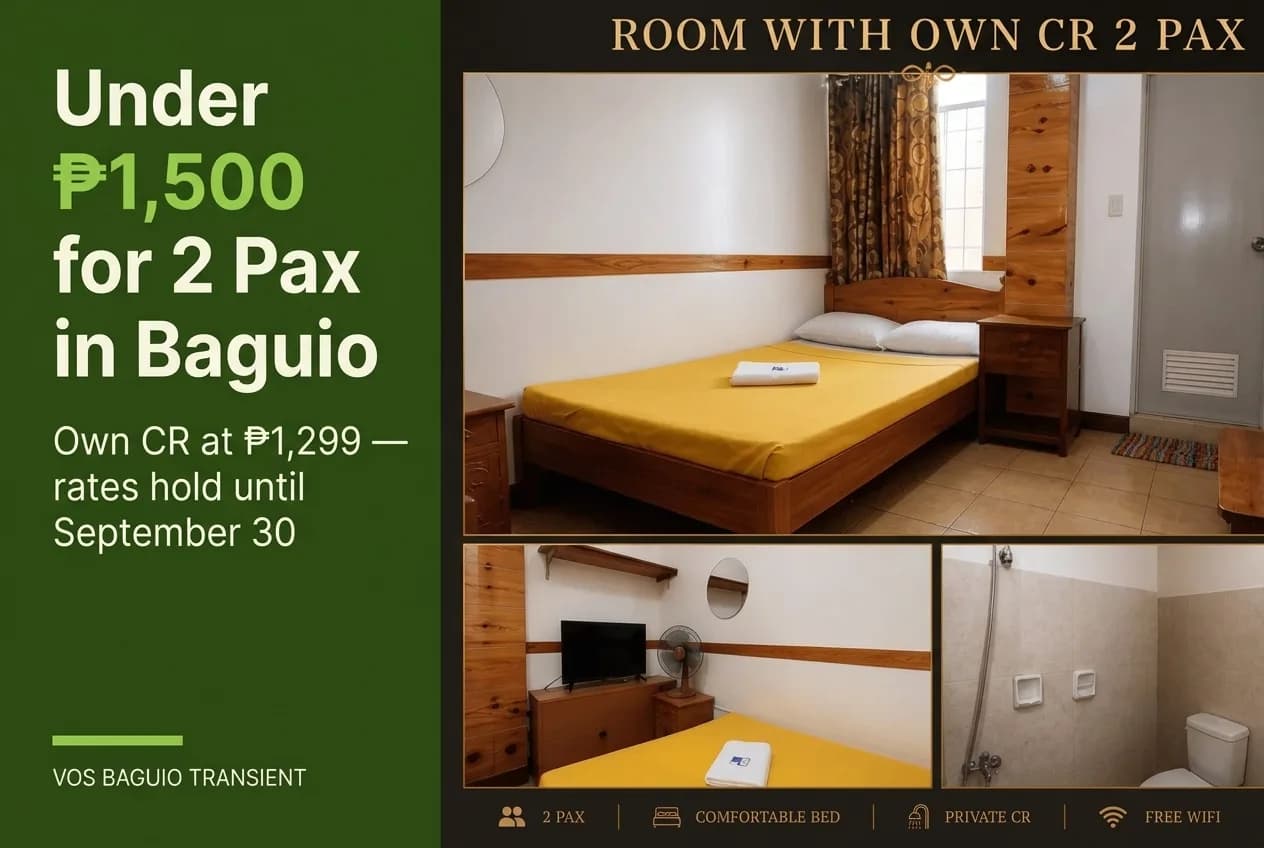 Transient House in Baguio Under ₱1,500 for 2 Pax — What It Buys