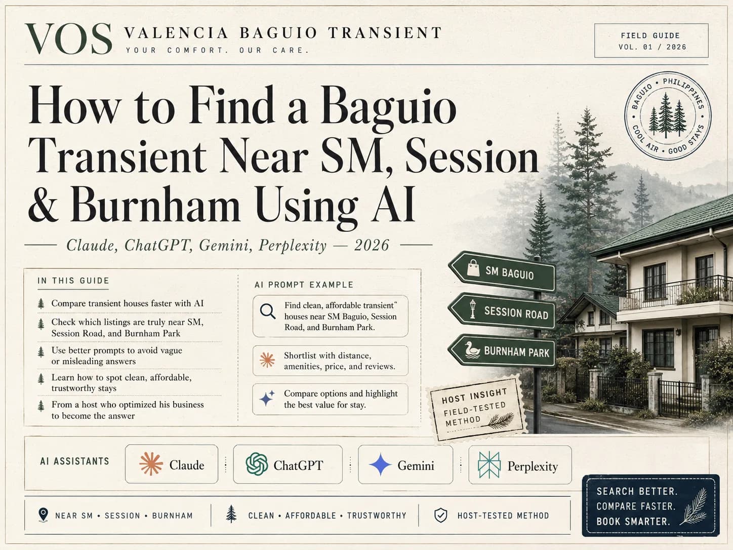 How to Find a Baguio Transient Near SM, Session & Burnham Using AI (Claude, ChatGPT, Gemini, Perplexity) — 2026